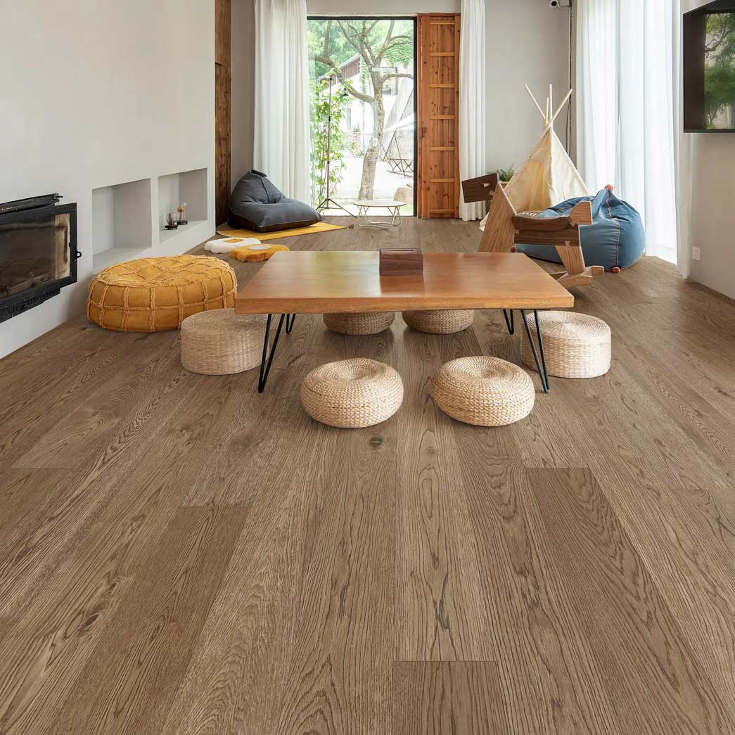 Xulon Westview-Barndoor-9/16" European White Oak 3mm Veneer 7.5" wide Engineered Hardwood Flooring-Room Scene