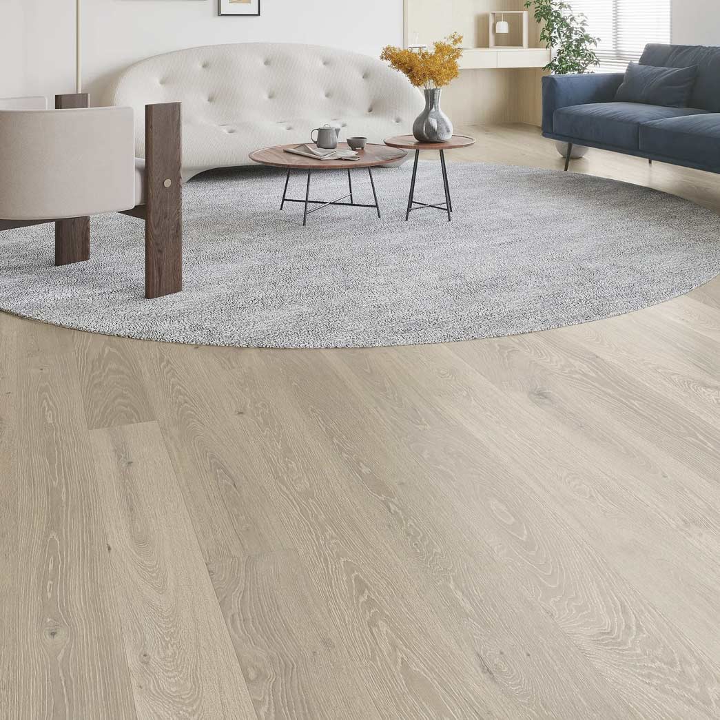Xulon Westview-Polar-9/16" European White Oak 3mm Veneer 7.5" wide Engineered Hardwood Flooring-Room Scene