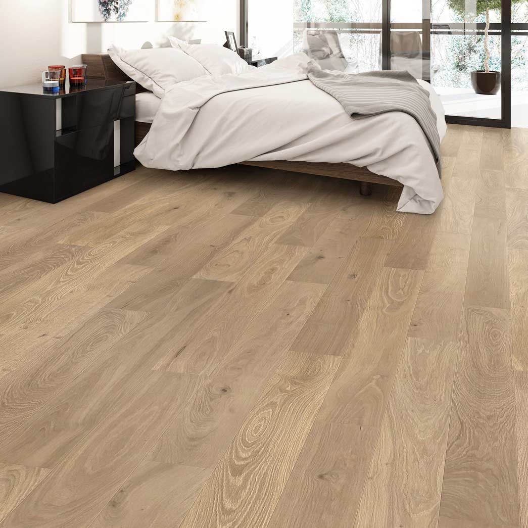 Xulon Westview-Sierra-9/16" European White Oak 3mm Veneer 7.5" wide Engineered Hardwood Flooring-Room Scene