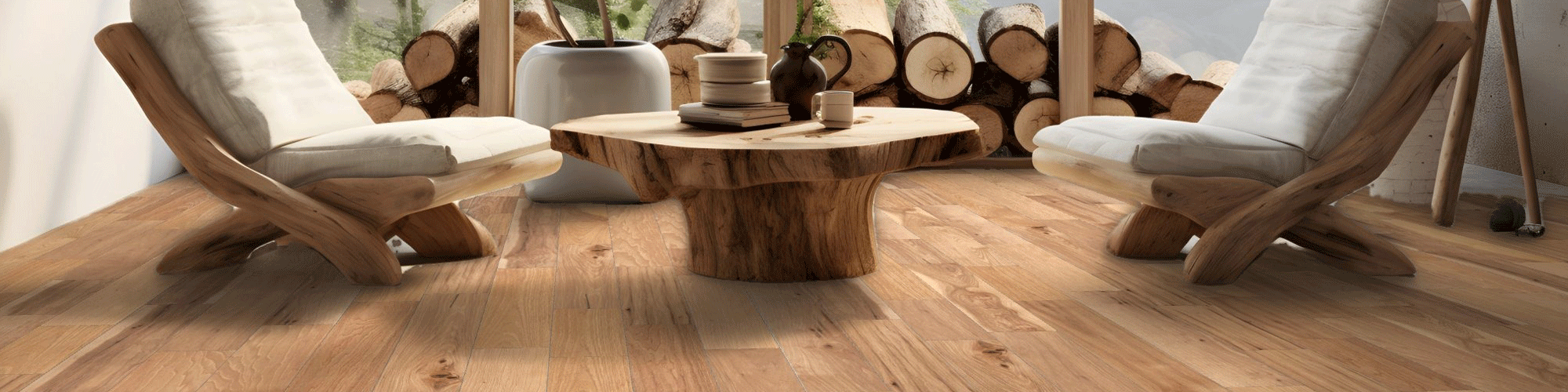 Unfinished Solid Hardwood in Red Oak, White Oak, Hickory Flooring