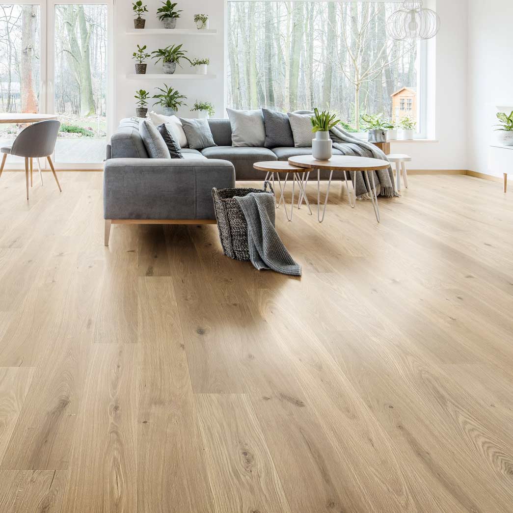Xulon Westview-Harvest-9/16" European White Oak 3mm Veneer 7.5" wide Engineered Hardwood Flooring-Room Scene