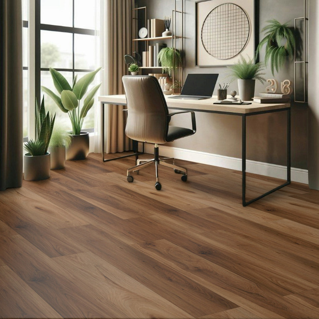 Xulon Flooring-Hillcrest-XF124003H-Chestnut-8mm-20mil-Painted Bevel-EIR Vinyl Plank-Room Scene