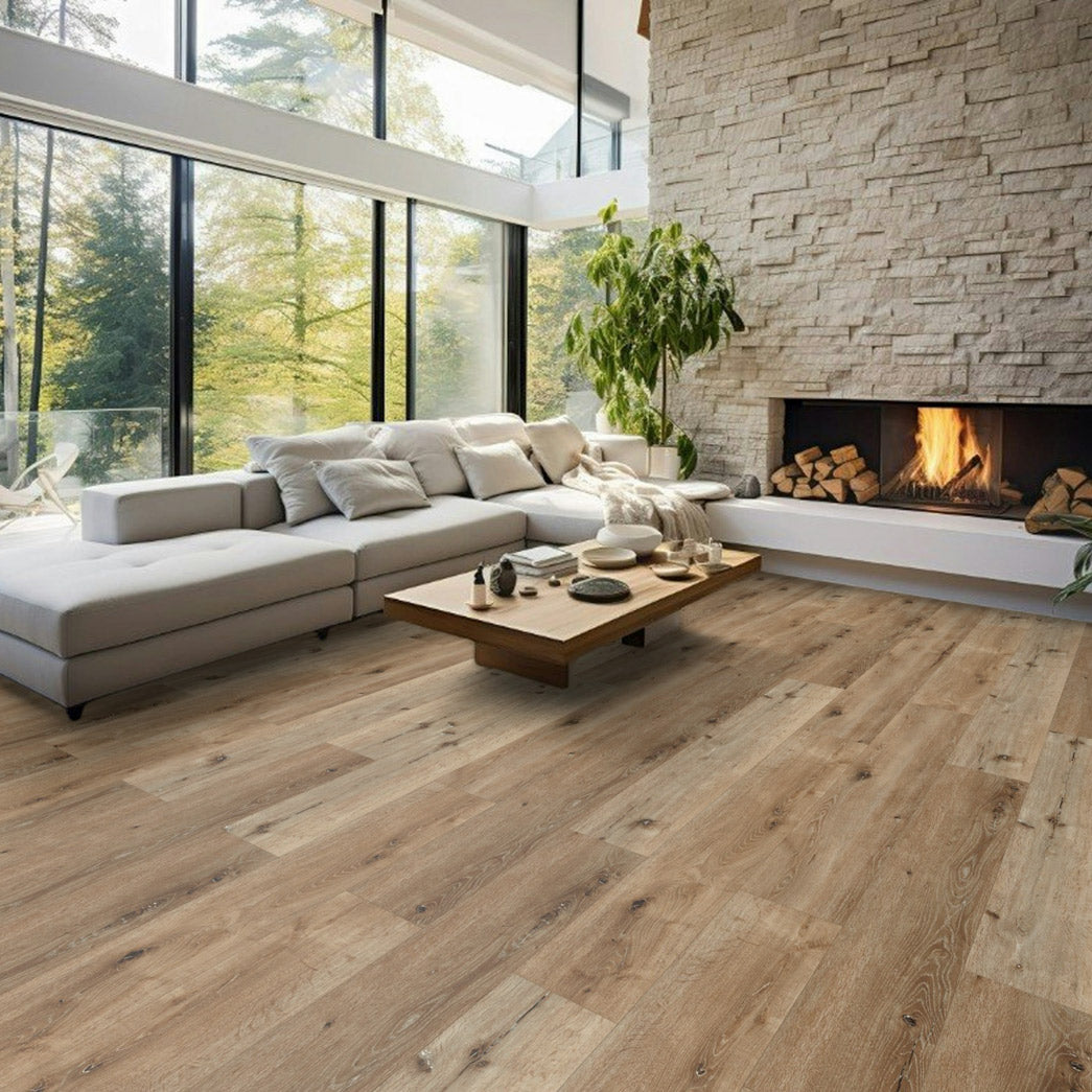 Xulon Flooring-Hillcrest-XF126005H-Country Oak-8mm-20mil-Painted Bevel-EIR Vinyl Plank-Room Scene