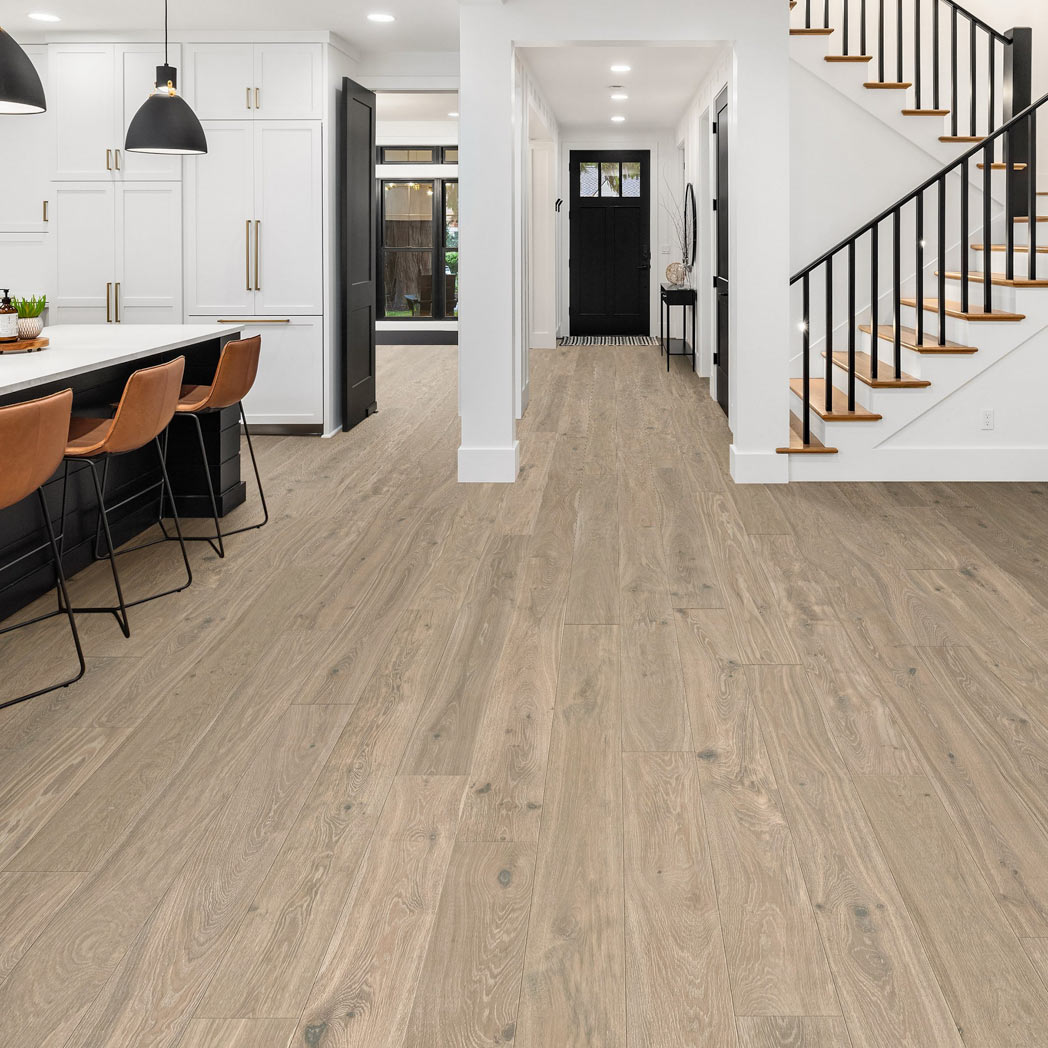 Xulon Flooring Bryce Lime Oak 1/2" European Oak 7.5" Wiredbrush Engineered Hardwood XFW47BR Room Scene